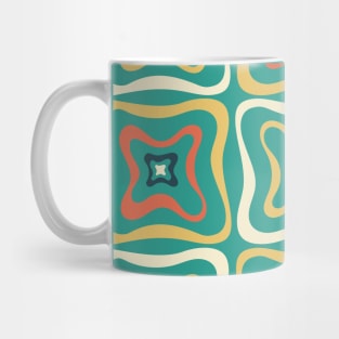 Retro Groovy Pattern in blue, orange and yellow 3 Mug